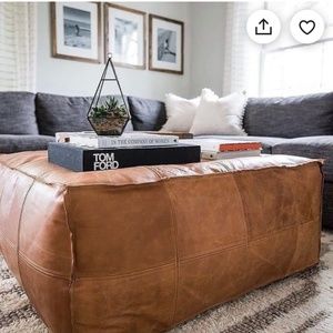 Tan Brown moroccan Ottoman